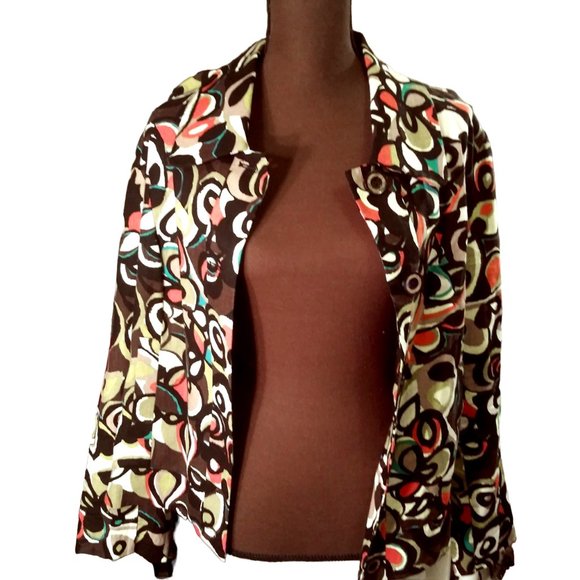 Art Print Plus Size Blouse, Size L Blouse, RQT Blouse, Plus Size Top, Jacket - Picture 7 of 10